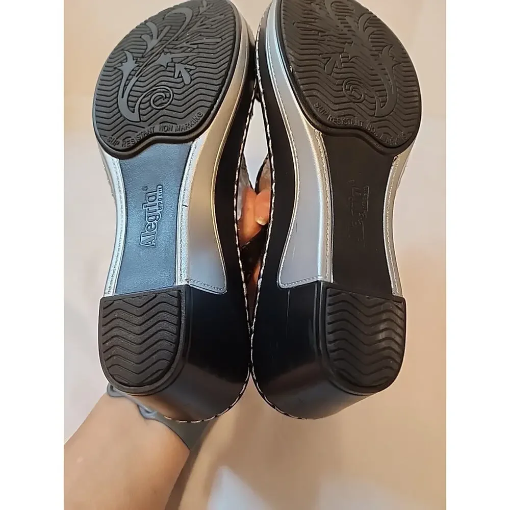 Alegria Women's Slip On Wedge Sandals Black EUR 39 Us 8.5 Lad-780